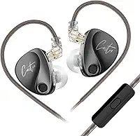 KZ Castor in Ear Monitors Fones de ouvido graves com fio, 2 fones de ouvido dinâmicos de e armadura equilibrada, fones de ouvido IEM HiFi Super Bass para cantores, músicos, bateristas