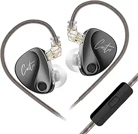 KZ Castor in Ear Monitors Fones de ouvido graves com fio, 2 fones de ouvido dinâmicos de e armadura equilibrada, fones de ouvido IEM HiFi Super Bass para cantores, músicos, bateristas