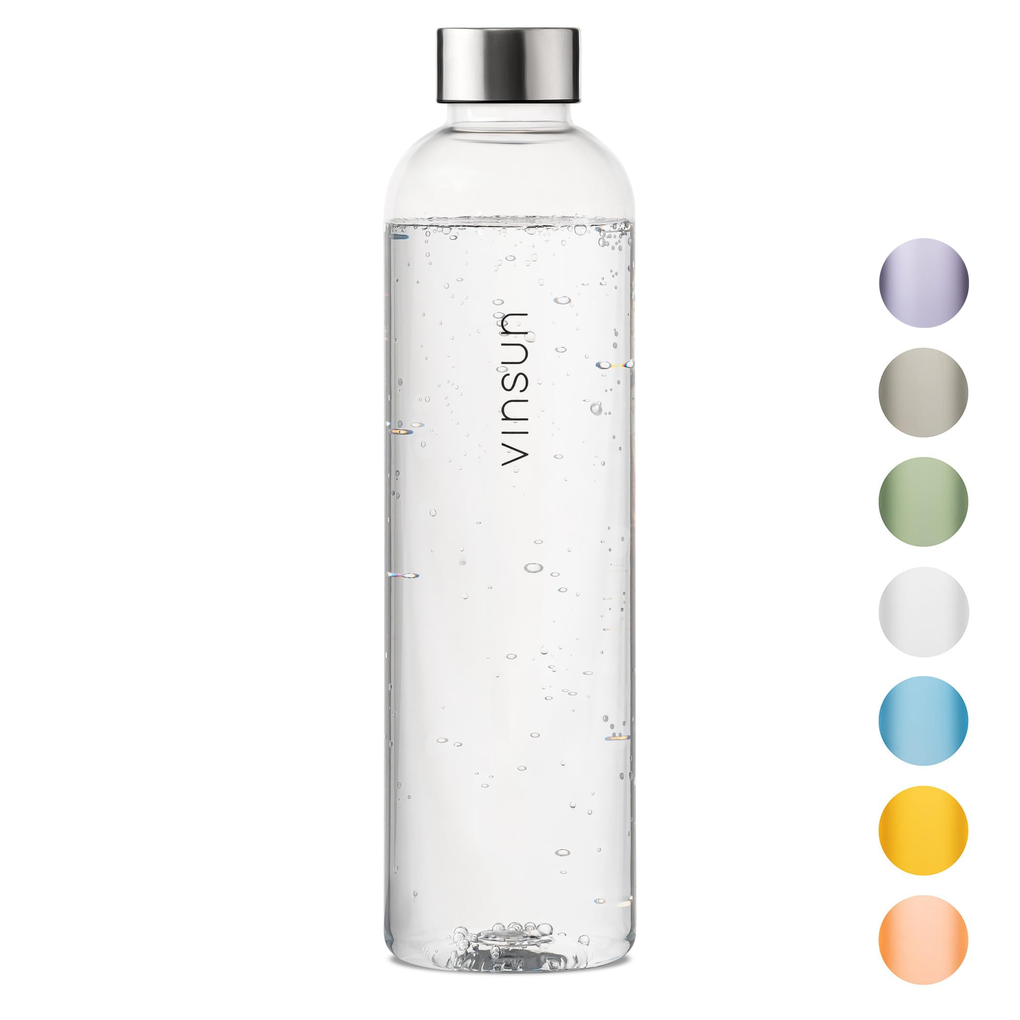 VINSUN Borraccia 1 Litro - a Prova di Perdite, Senza BPA, Tritan, Riutilizzabile - Bottiglia Acqua per Sport, Scuola, Università, Bici, Ufficio, Palestra