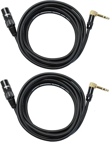 Audio2000's C14012P2 - Cable TRS de ángulo recto a XLR macho (2 unidades)