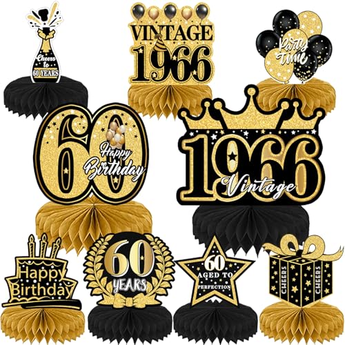 Refavor 9Pcs 60th Birthday Party Decorations - 60th...