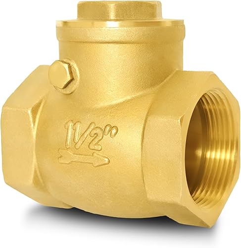 Miniatura 12 de Válvula de retención horizontal NPT de 1/2", válvula de retención oscilante de latón sin retorno para evitar el reflujo de agua, válvula