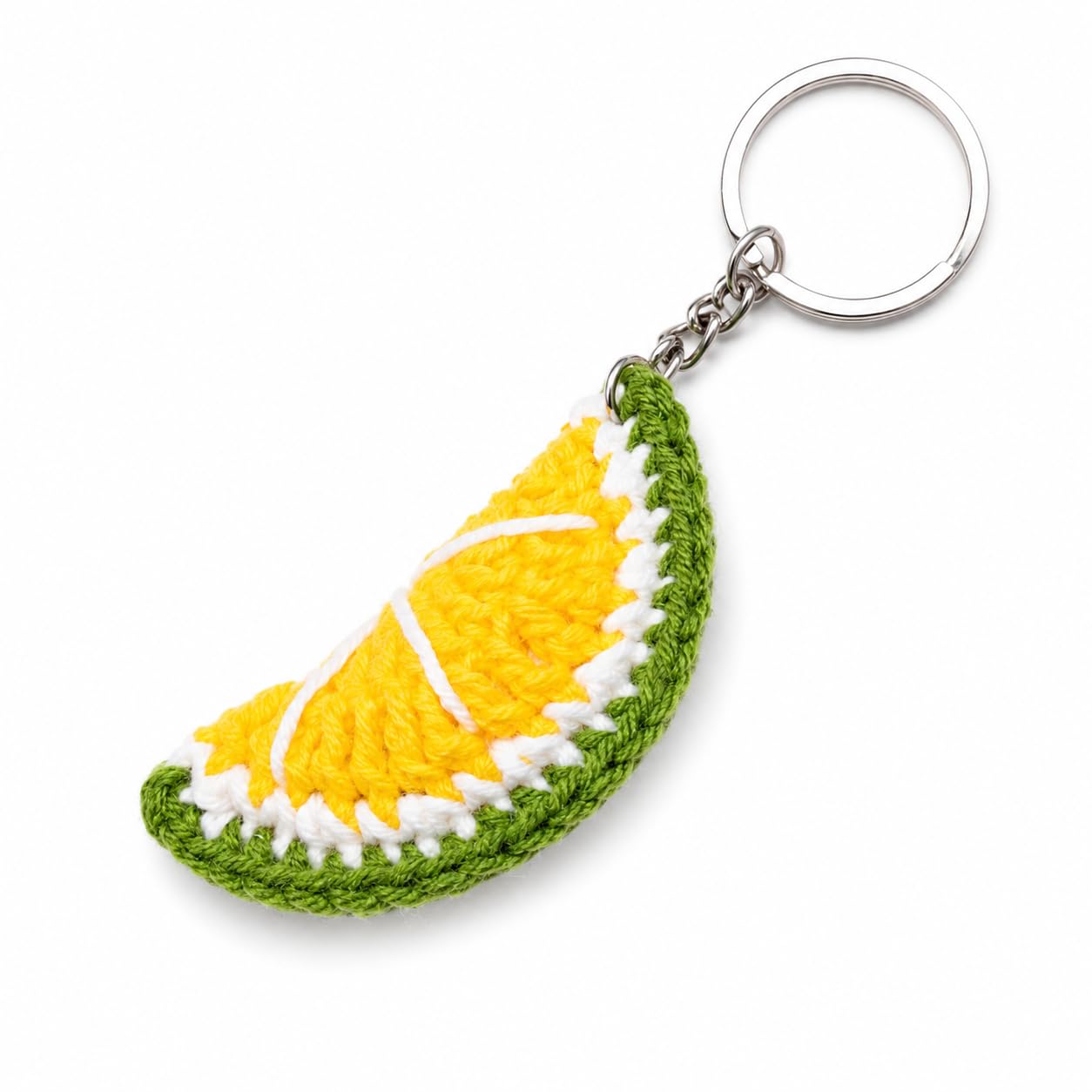 アクセサリー Kuchan(^^) Handmade Crochet Gujiya Keychain for Women Girls | Orange and