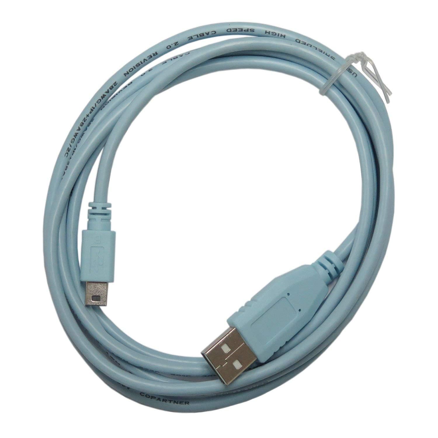 6FT Mini USB Console Cable CAB-CONSOLE-USB for Network Routers, Compatible with Cisco Routers and Switches
