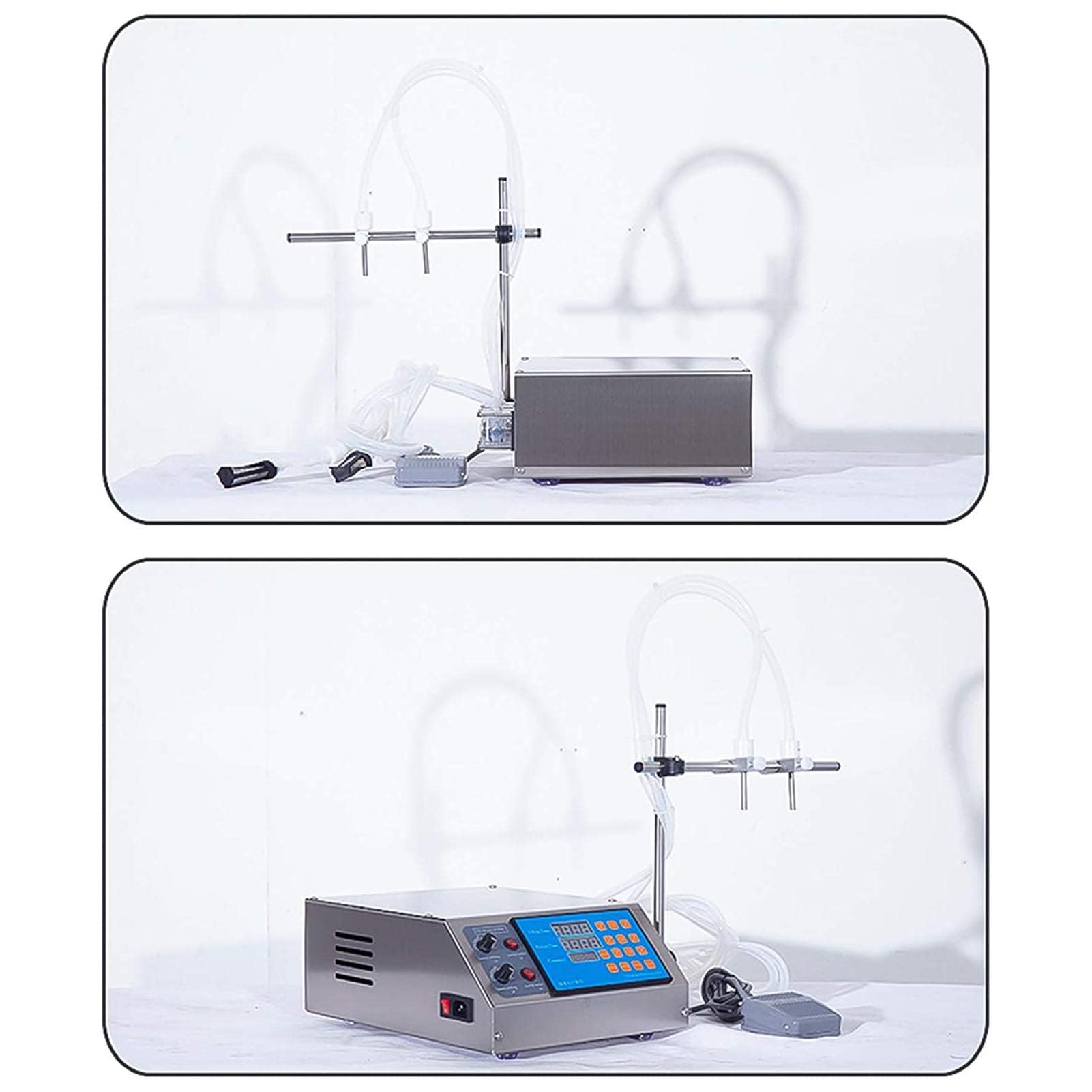 Riempitrice automatica di liquidi a doppio tubo, pompa di riempimento CNC elettrica ad alta precisione, per olio essenza, profumo, acqua, imbottigliamento di bevande, volume regolabile, facile da