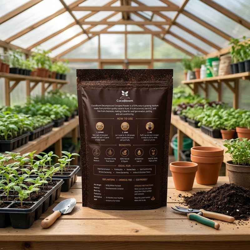 Image of Cocobloom Finest Cocopeat Powder - Triple Washed Coconut Coir - Premium Organic Potting Medium - Perfect for Seed Germination-1Kg