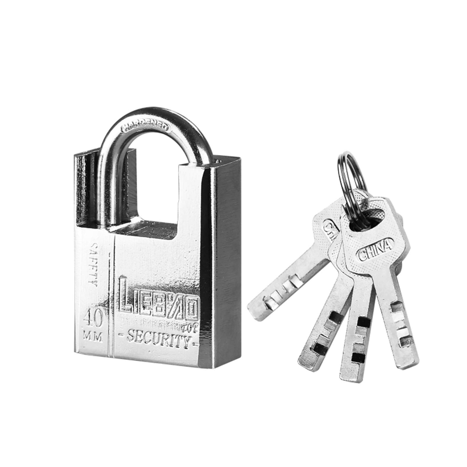 Lucchetto a chiave con catena in acciaio da 1,5 m, lucchetto antifurto di sicurezza for uso domestico e for esterni, dimensioni del lucchetto: 40x62 mm