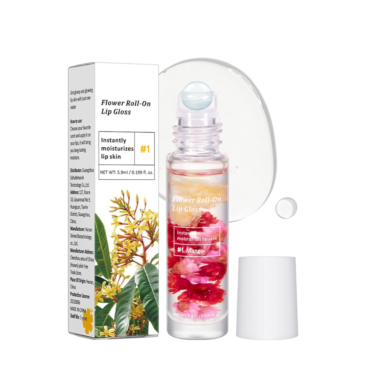 ACSUSS Easy Apply Roll-On Lip Gloss Non-Sticky Shine for Daily Moisturizing For Women Girls Mango One Size