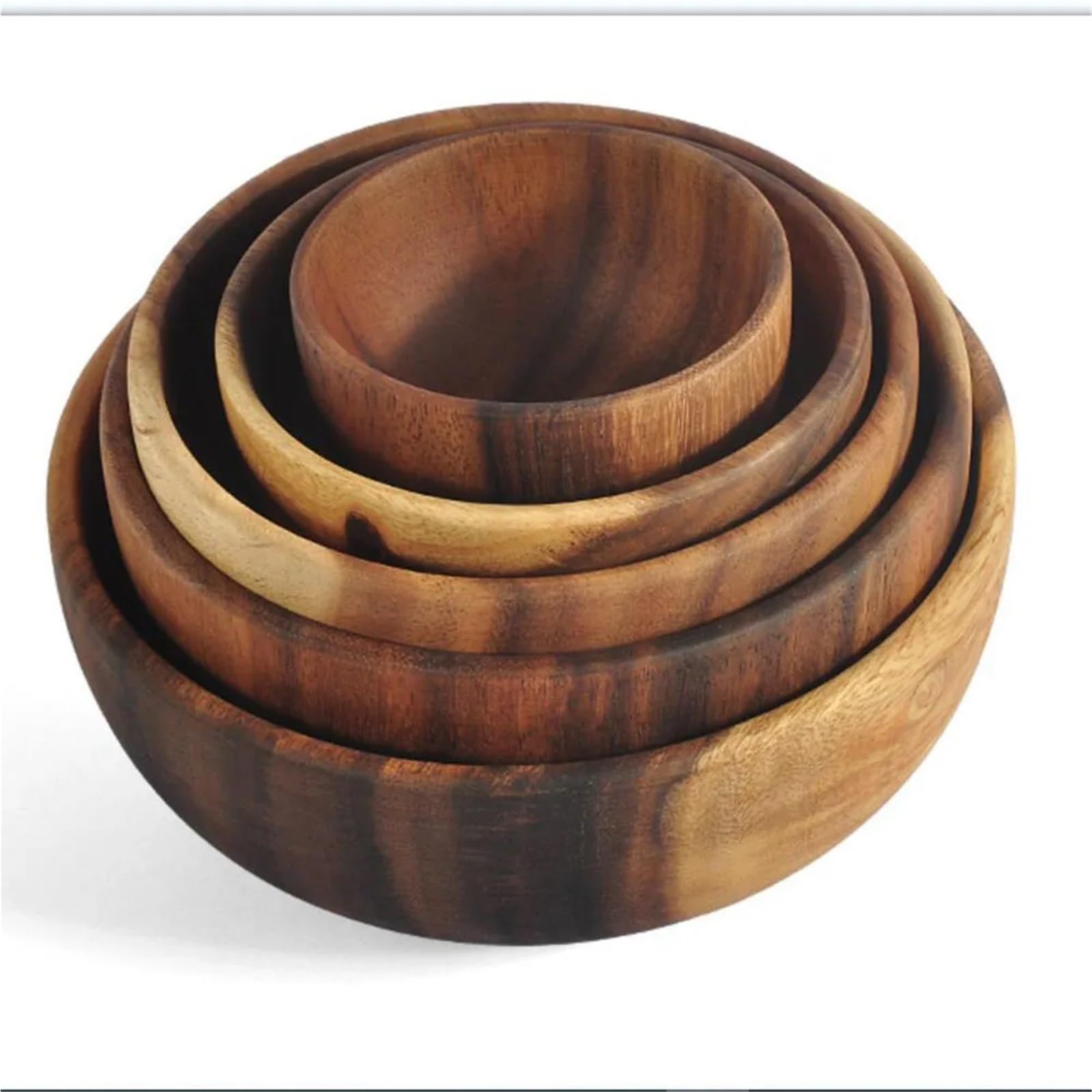 1 pieza de ensaladera madera hecha a mano, vajilla granos frutos secos, boca poco profunda(18CM)