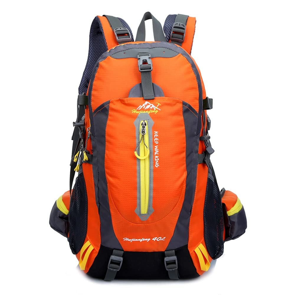 40L Waterproof Climbing Rucksack,Travel Hiking Backpack Laptop Daypack Trekking Backpack Outdoor Men Women Sport Bag (orange)