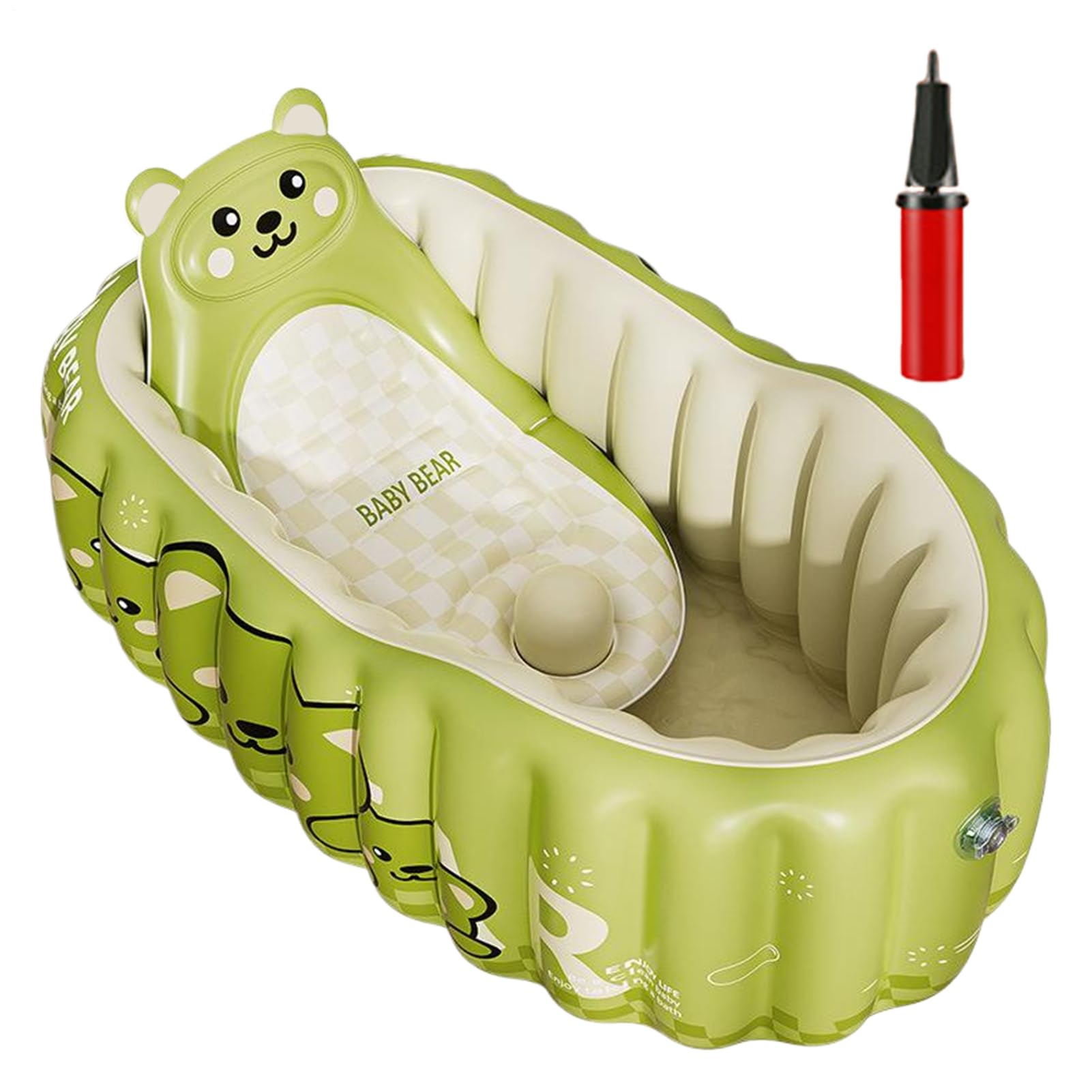 Bébé piscine gonflable portable et pliable avec tapis anti-dérapant - 8