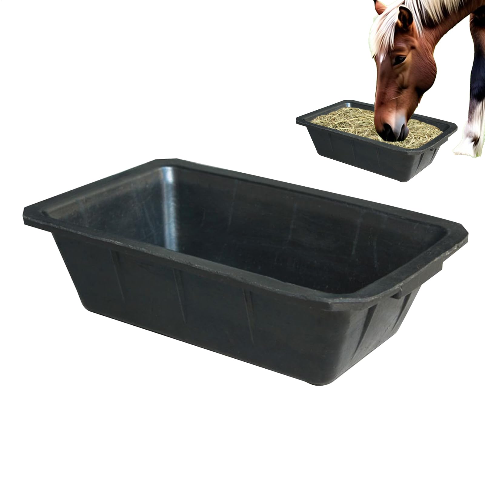 Bebedero de caballos Cubo | 10 L Balde Pienso para Caballos y Bebedero Ganado, , Cabra, Pollo, Aves de Corral, Animal