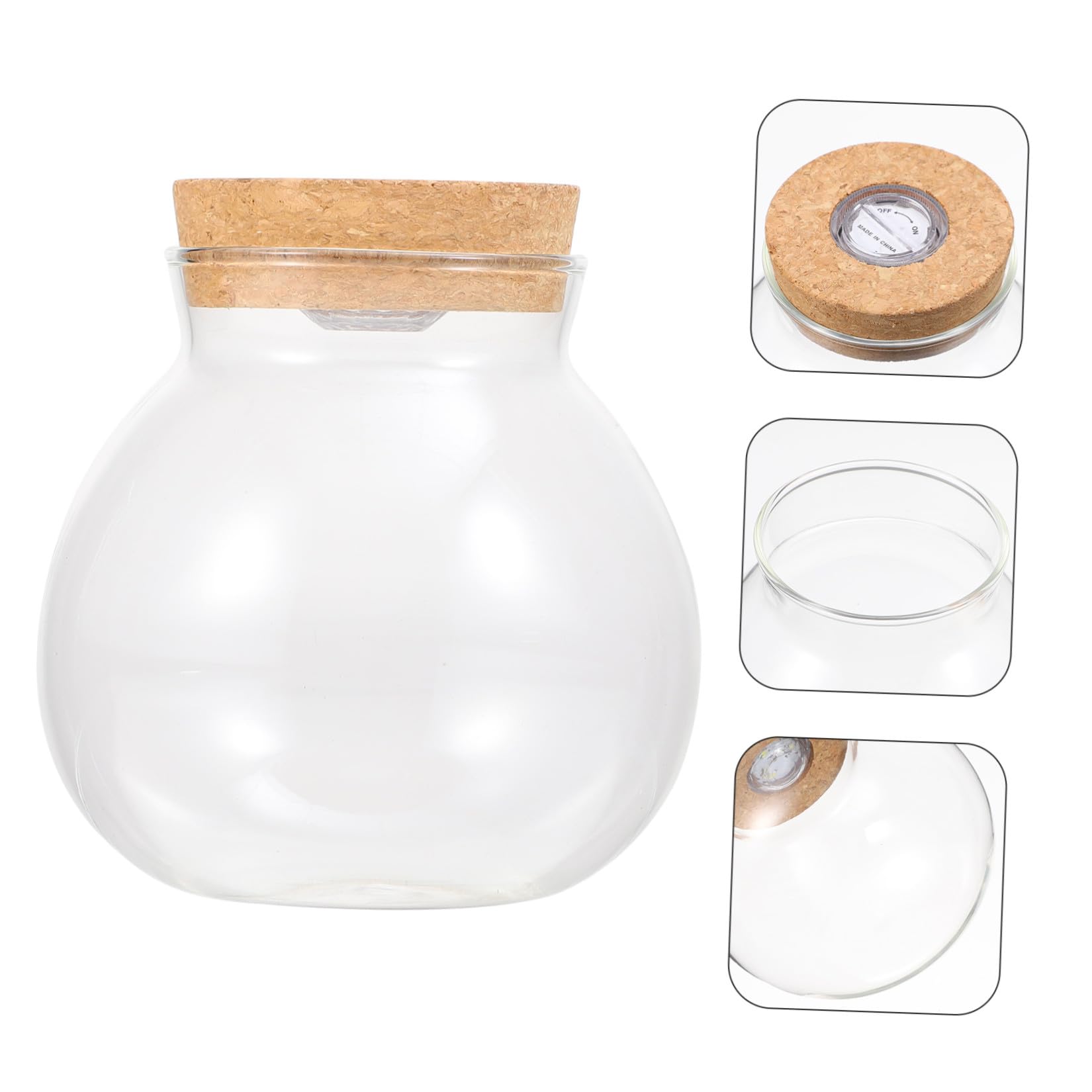 UKCOCO Soporte de mesa, botella de paisaje, maceta para plantas suculentas, terrarios, botella con luz LED, maceta para terrario, decoración de plantas, Halloween, decoración del hogar, grande, masón,
