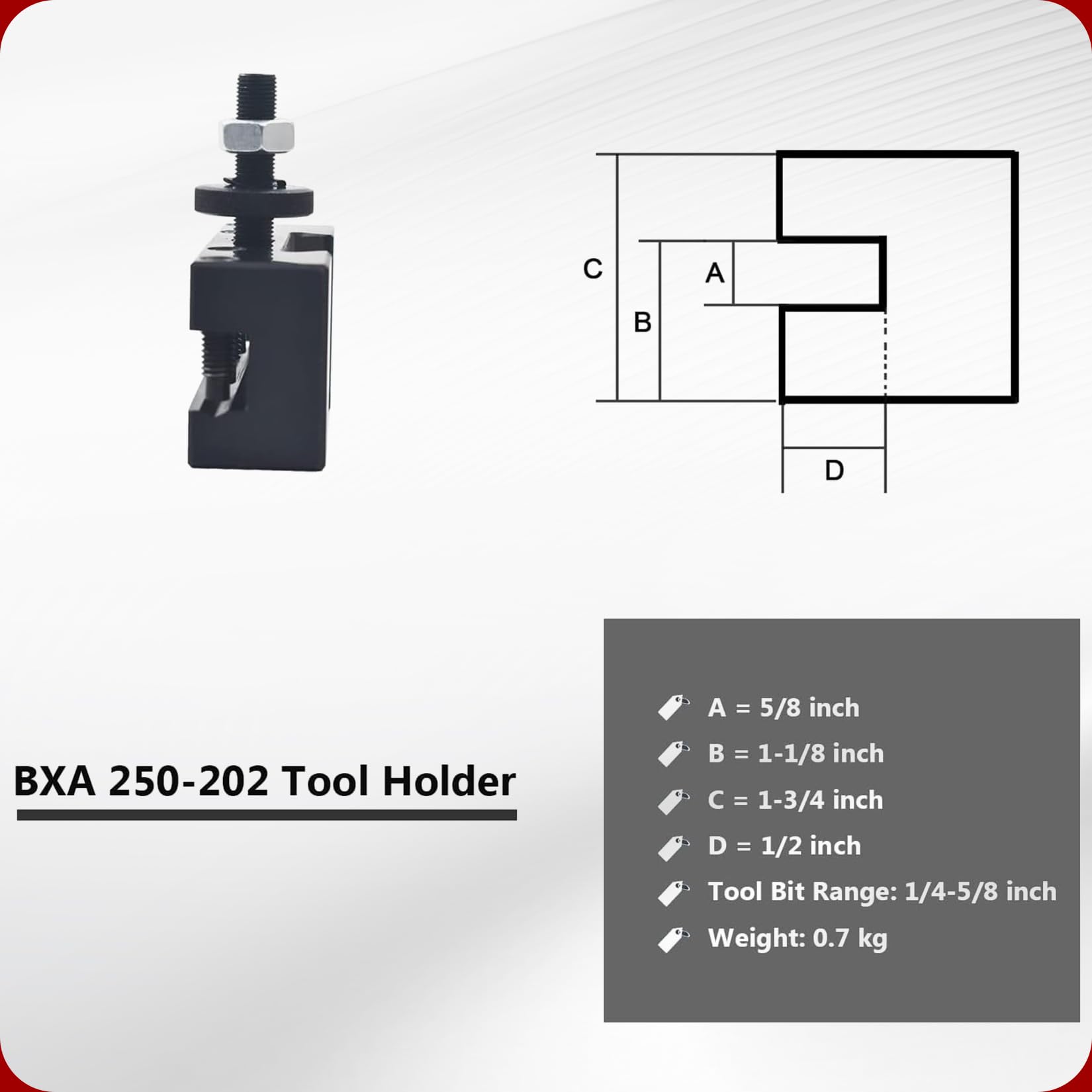 5Pcs BXA #1 250-201 Quick Change Tool Post Holders – Turning & Facing – For Lathe