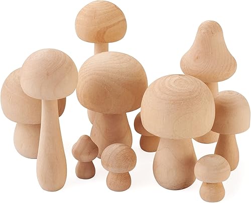 Fashewelry, 23 piezas de madera sin terminar cabezas de setas de madera maciza para pintar niños juguetes para niños DIY pintura a mano artesanías