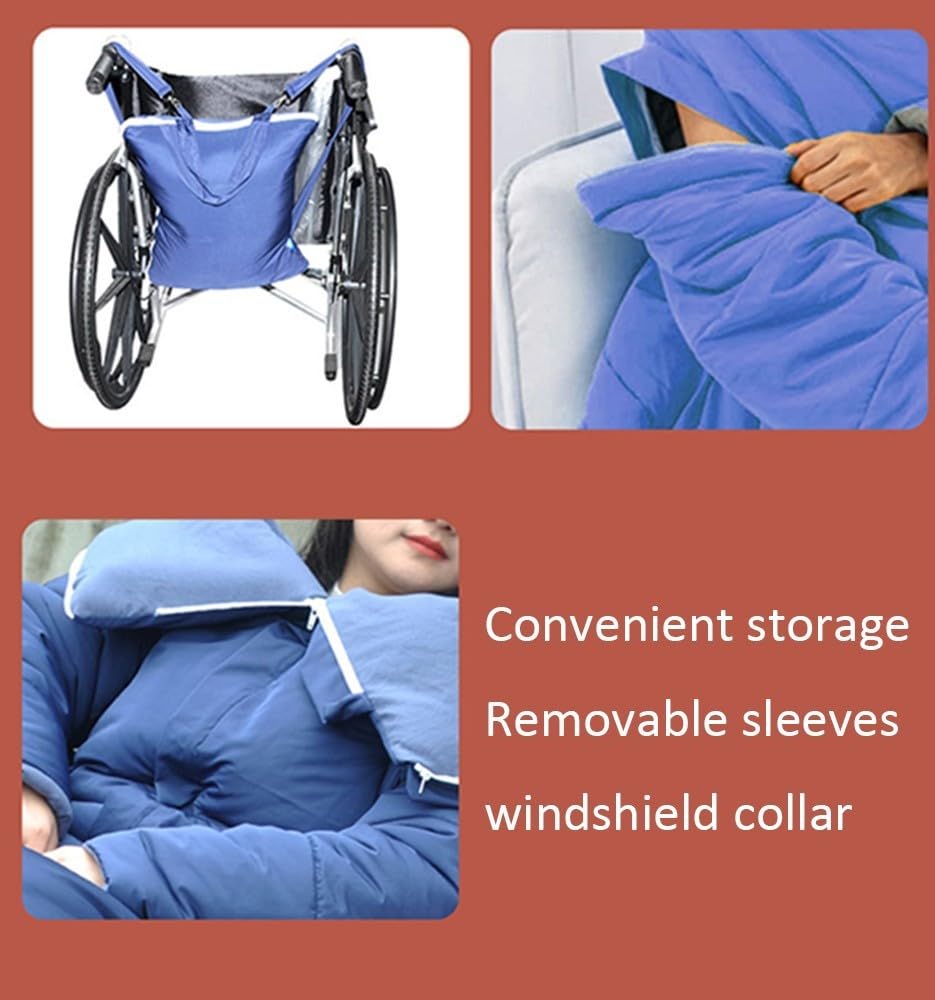 Manta para Silla De Ruedas, Saco De Dormir Calor para Silla De Ruedas Protege contra La Lluvia, El Frío Y El Viento para Todo El Cuerpo Ancianos Y Discapacitados