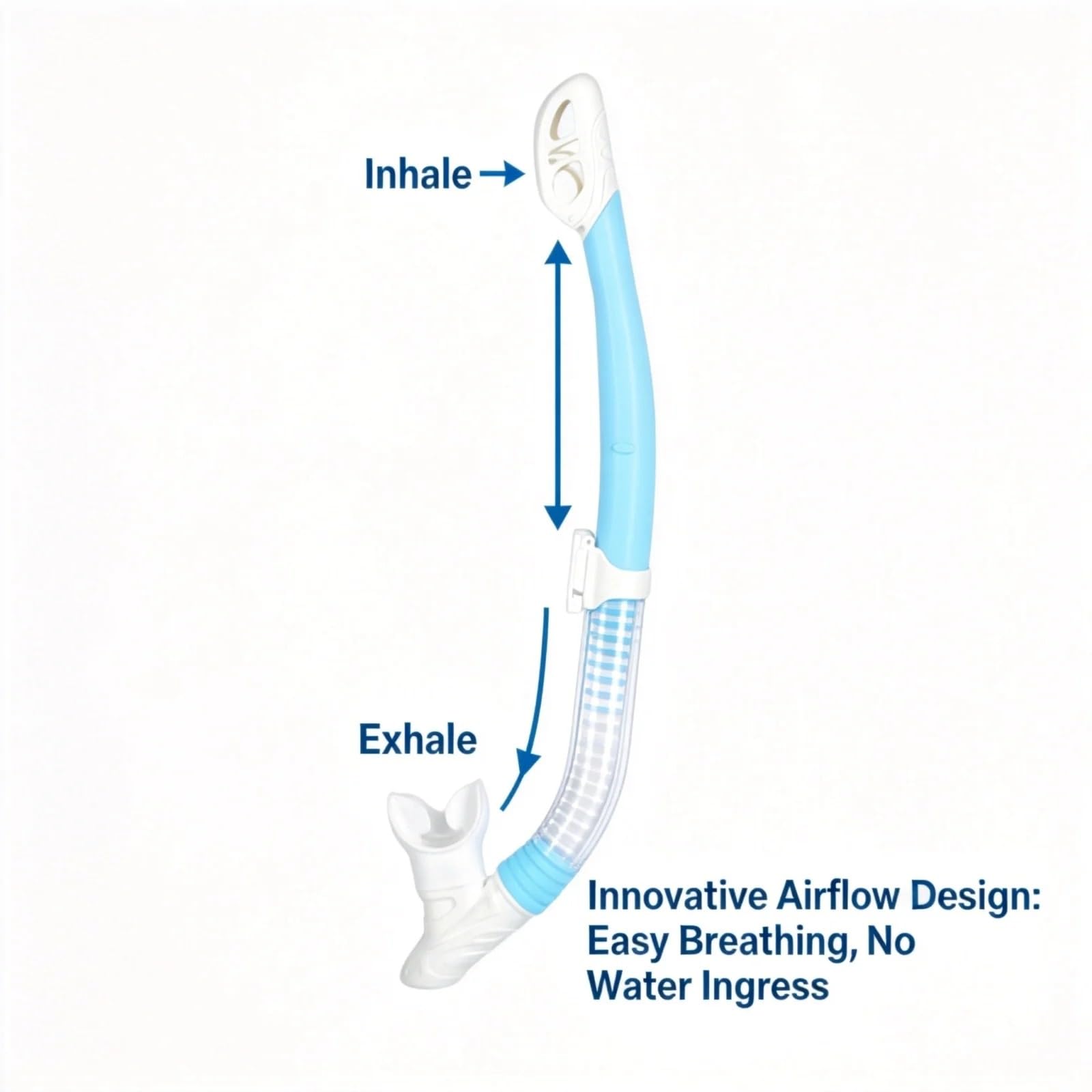 Tubo Seco para Adultos, Válvula Superior Antisalpicaduras y Boquilla de Silicone, Equipo de Buceo(Blue,2pc)