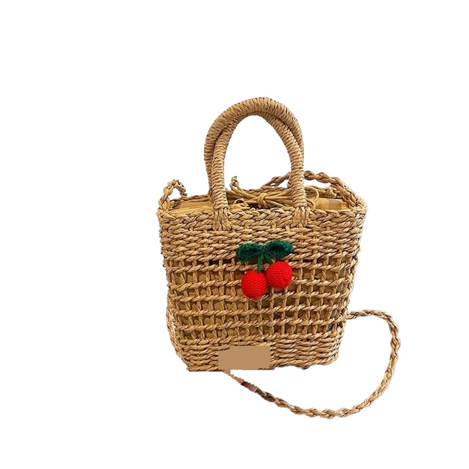 Ebzfaso Khaki Woven Crochet Shoulder Bag