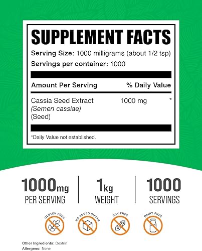 Miniatura 7 de BulkSupplements. com - Extracto de semillas de cassia en polvo (Jue Ming Zi) - Suplementos herbales para apoyo ocular e hígado - Sin soja, sin