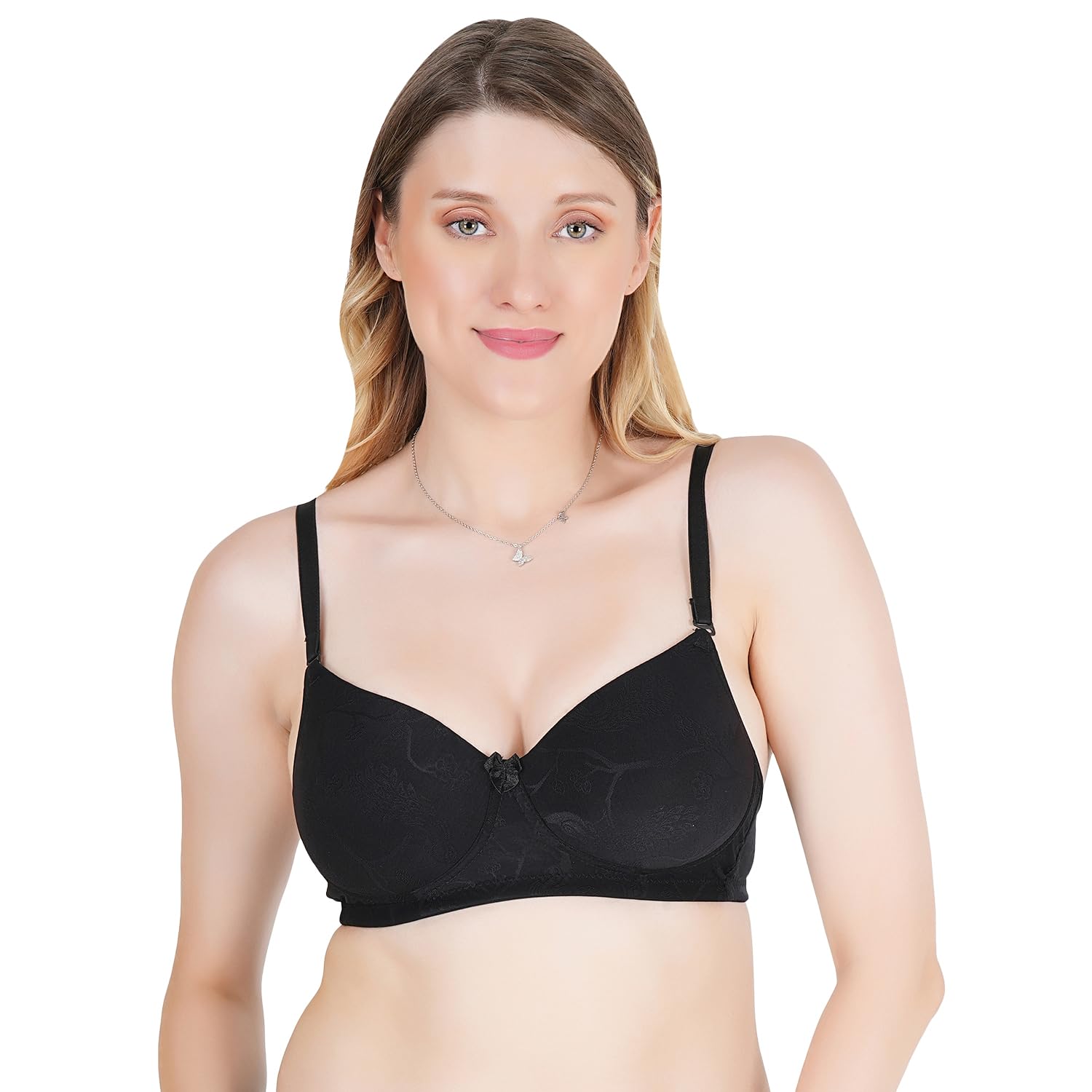 tweens Women's Lightly Padded Full Coverage Designer Lace Bra- Available in B & C Cup Sizes, Wirefree, Rash-Free Straps (Pack of 1)-picture-10