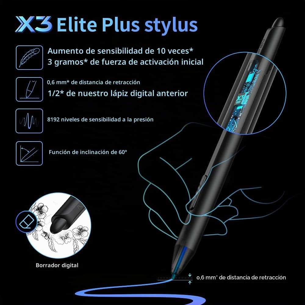 XPPen Artist Pro 16 Tableta Gráfica con Pantalla con Lápiz X3 8192 Niveles | Tableta Gráfica Dibujo Digital Antideslumbrante de 133% sRGB, Compatible con Windows/Mac OS/Linux Profesional para Dibujar