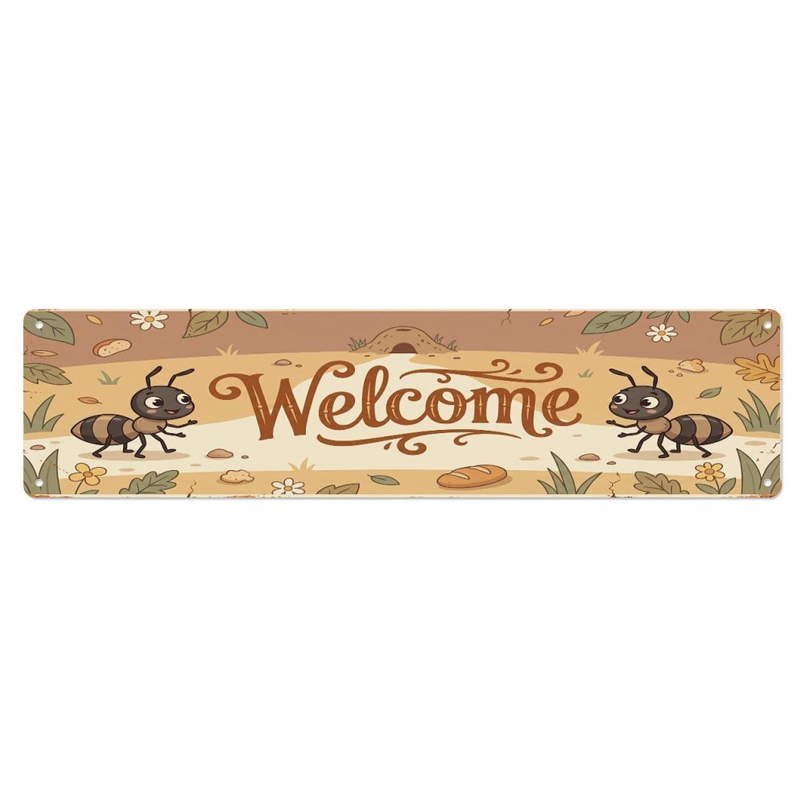 Cxhjca 4X16inch(10X40cm) Vintage Welcome Ant Colony Metal Tin Sign
