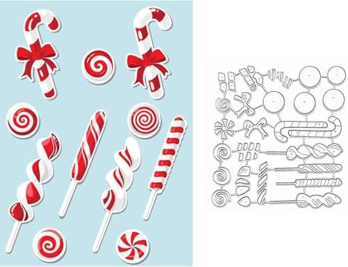 Troqueles de metal de caramelo de Navidad, marco de caramelo, plantilla de manualidades, tarjetas de recortes, troqueles de corte, plantilla para