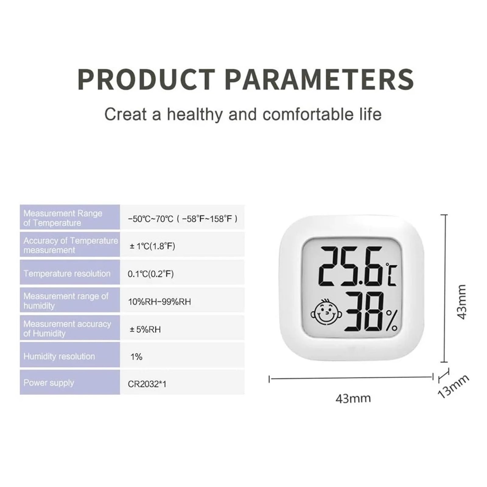 LCD elektroniczny cyfrowy miernik temperatury i wilgotności kryty termometr zewnętrzny higrometr stacja pogodowa zegar, czarny