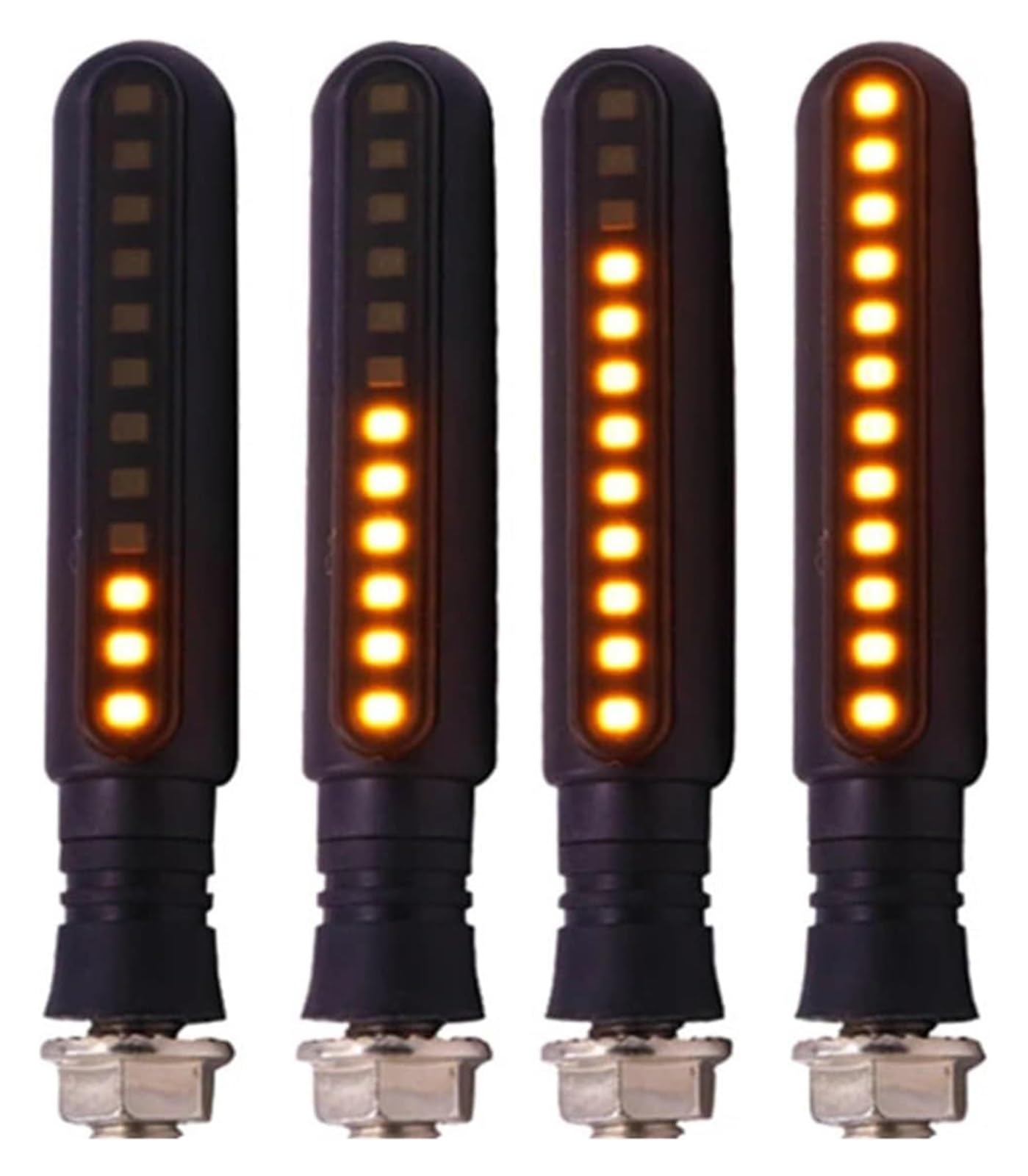 Indicatore di direzione Moto 12V 10mm Indicatore di Direzione per Motocicletta Indicatori Segnale Stop Luci Lampeggianti La Marcia Diurna(2 Red 2 White)