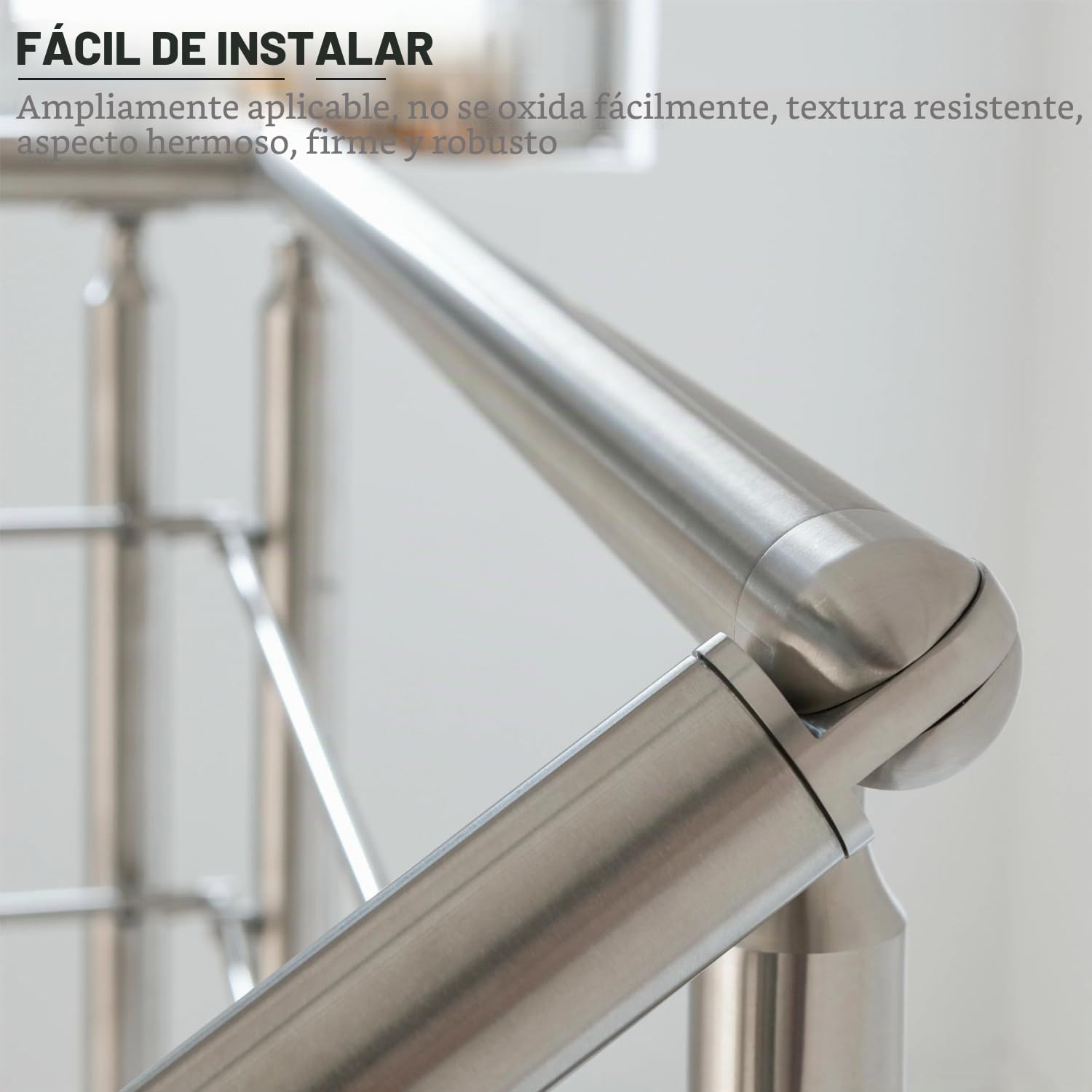 Conector Ajustable para Pasamanos de Acero Inoxidable 42.4 mm - Ángulo Regulable para Escaleras, Balcones y Exteriores, Fácil Instalación (2)