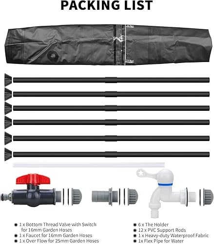 Miniatura 5 de Barril de lluvia plegable, tanque portátil de almacenamiento de agua 53Gal