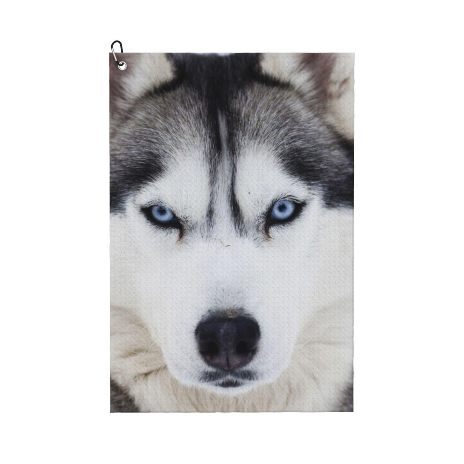 Hnnkloy Cute Husky, 16x24 in Portable Waffle Golf Towels with Carabiner Clip for Golf Bag
