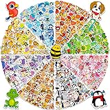600Pcs Cute Animal Stickers for Kids, Water Bottle Stickers for Teens, Waterproof Vinyl Cute Stickers for Laptop, Skateboard, Phone, Sticker Packs for Girls Boys