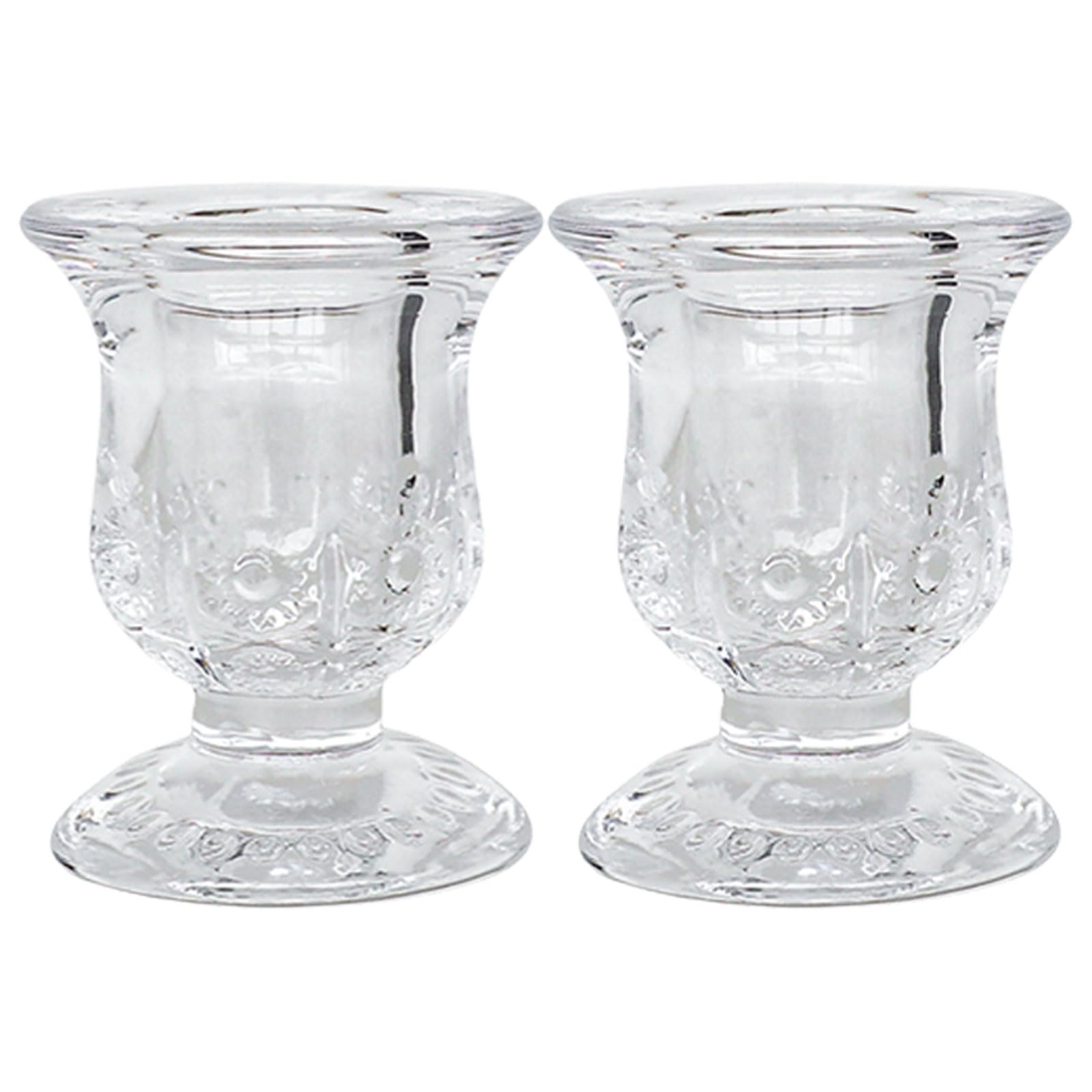 Carotoe C Glass Taper Holder 2Pack, Lear Table Andlestick For Intimate Weddings & Living Room Decoration Wedding Table Decors