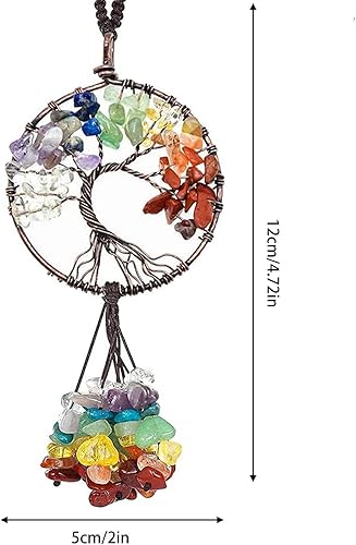 Miniatura 4 de Xuyuan Trees of Life Stones,7 s Stones Car Pendant Trees of Life Wall Decor  Wall Decor Car Hanging Accessories for Meditation Yoga