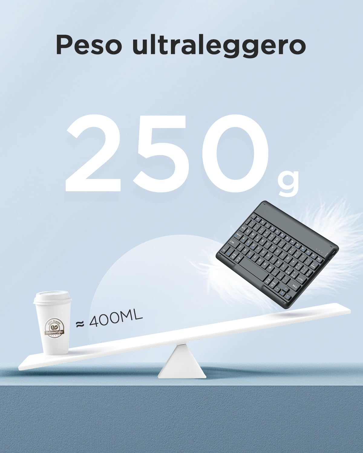 EasyAcc Cover Tastiera Compatibile con Lenovo Idea Tab 11 Pollici Tablet 2025 (TB-336ZU/TB-336FU) con Pellicola Protettiva, [Italiano], Custodia per Tastiera Rimovibile con Portapenne Nero