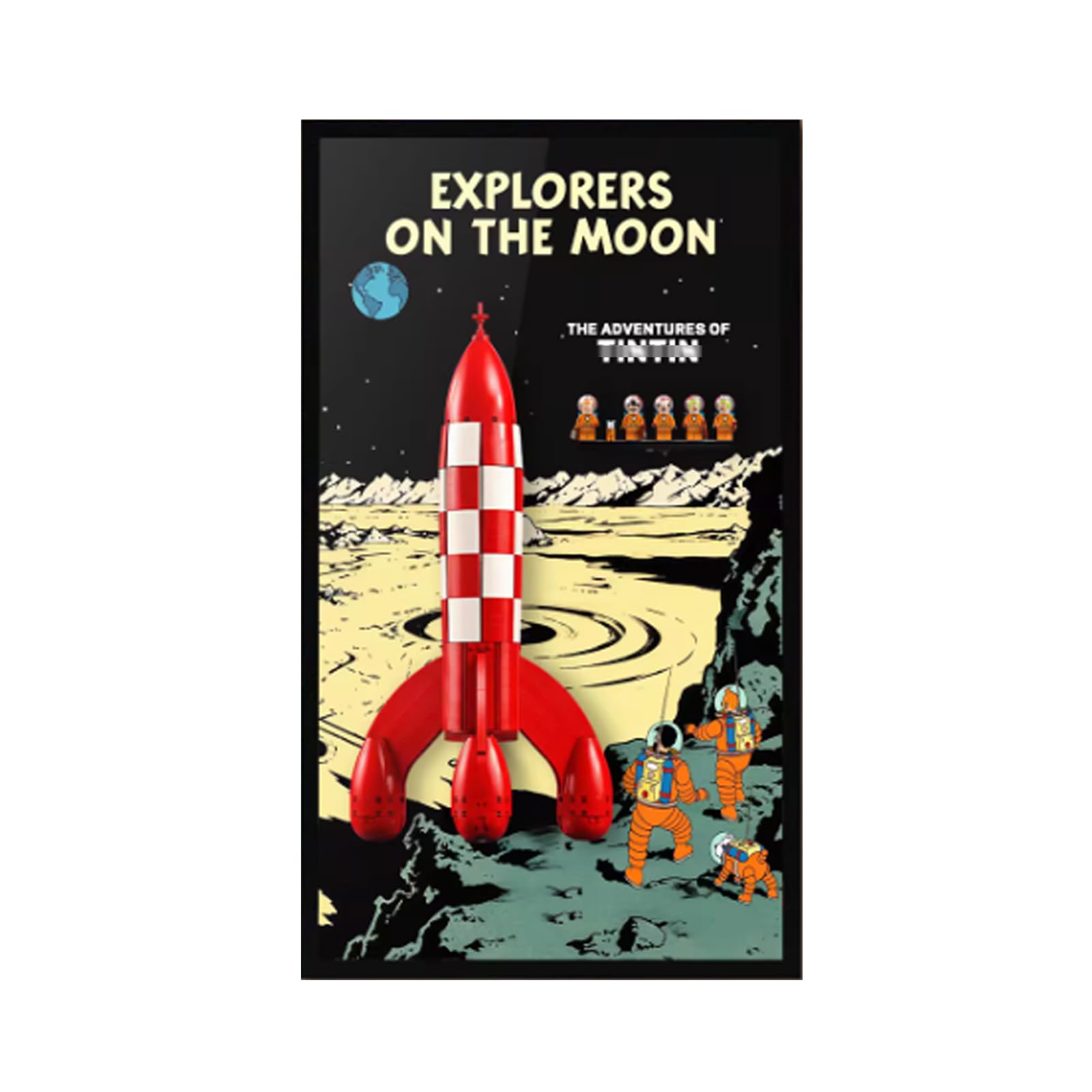 Présentoir Mural pour Lego 21367 Ensemble de Construction de la Fusée Lunaire, Présentoir Mural à Monter au Mur - Seulement le Plateau d'affichage, Plateau d'affichage Compatible avec Lego 21367