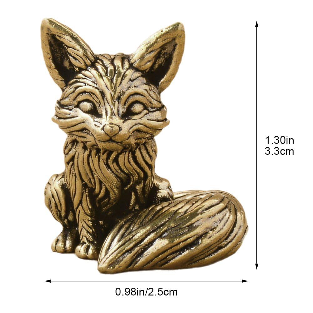 Amazon.co.jp: キツネの置物 風水グッズ 狐 かわいい きつね 動物 銅製