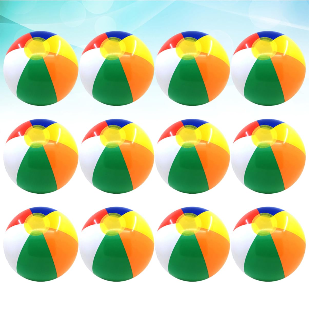 Kisangel 12PCS Colorful Inflatable Beach Balls Fun for Pool and Beach Play for Summer Outdoor Activities