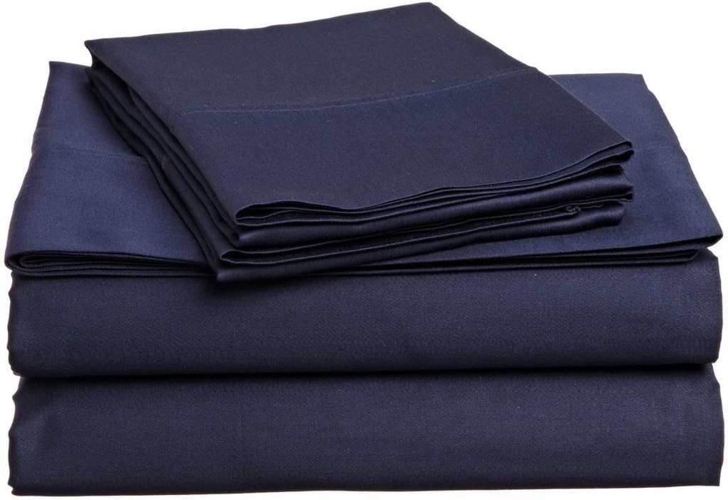 Egyptian Cotton Full Sleeper Sofa Bed Sheet Set 54"x72"x6" Navy Blue Solid