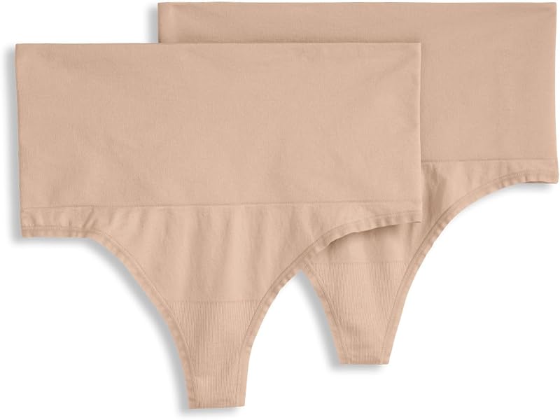 Shapewear Skimmies Seamfree Tummy Smoothing Thong para mujer - Paquete de 2