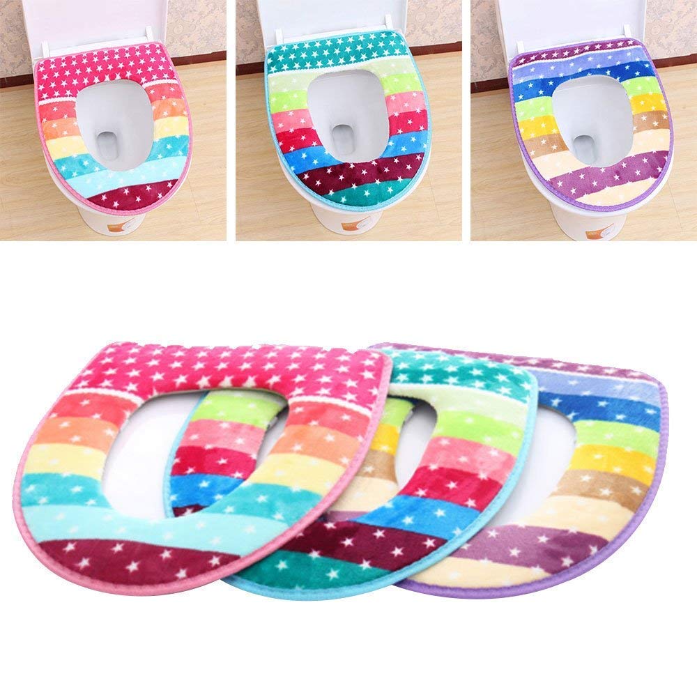 ZIVIK Toilet Seat Cover Pads, Washable Toilet Seat Cushion Mat Winter Washable Toilet Seat Lid Cover Pads, Cleaning Comfortable 4