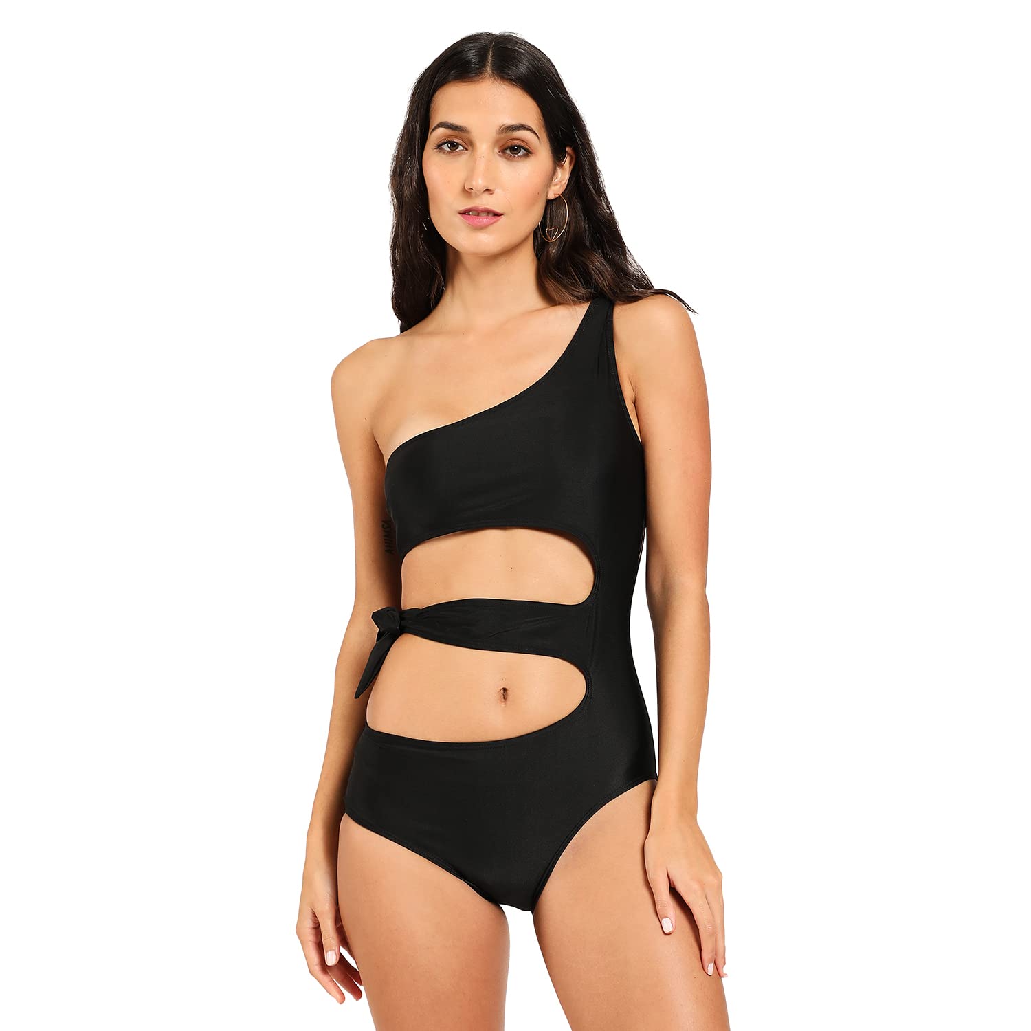 Haute Sauce Black Cut Out Swimsuit for Women, Beachwear, Women's Clothing, Western, Swimwear, Swimming Costume for Ladies, Bikini, Beach Dress, Stylish