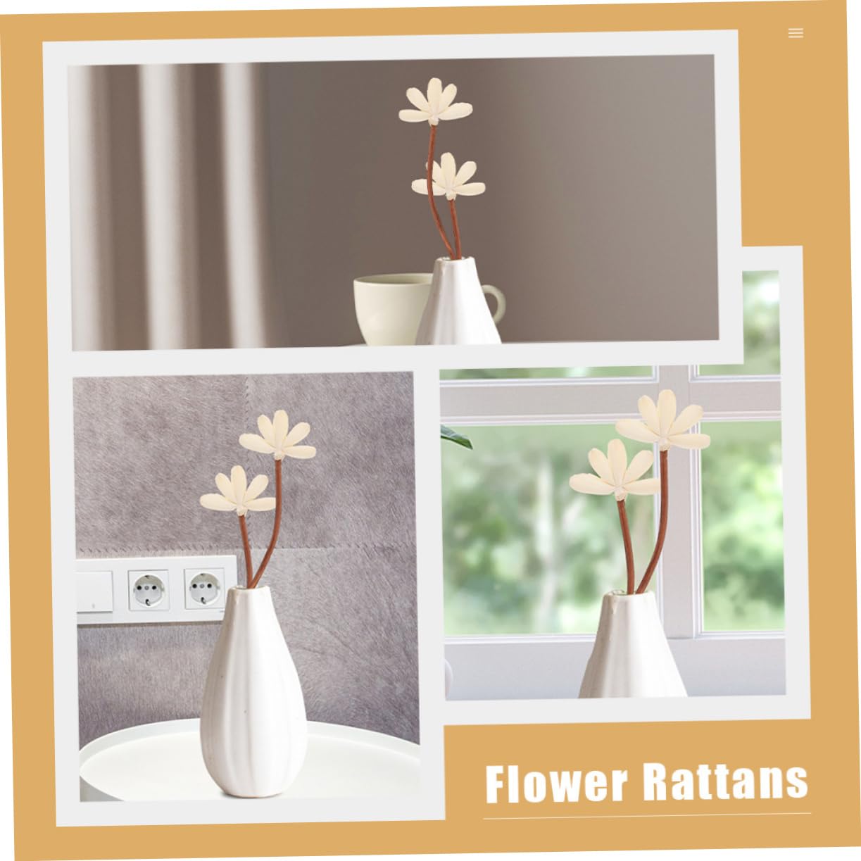 ULDIGI 6pcs Decorative Flowers for Home Office Fragrance Diffuser Decor for Bedrooms Yoga Rooms and More