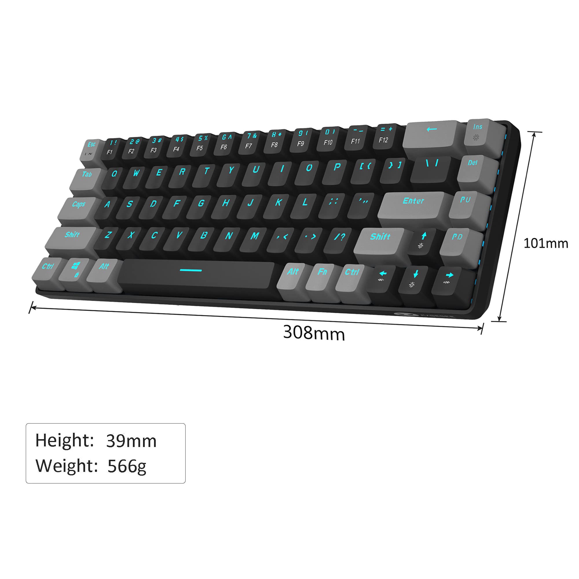 Portable 60 Mechanical Gaming Keyboard, MageGee MKBox LED Backlit