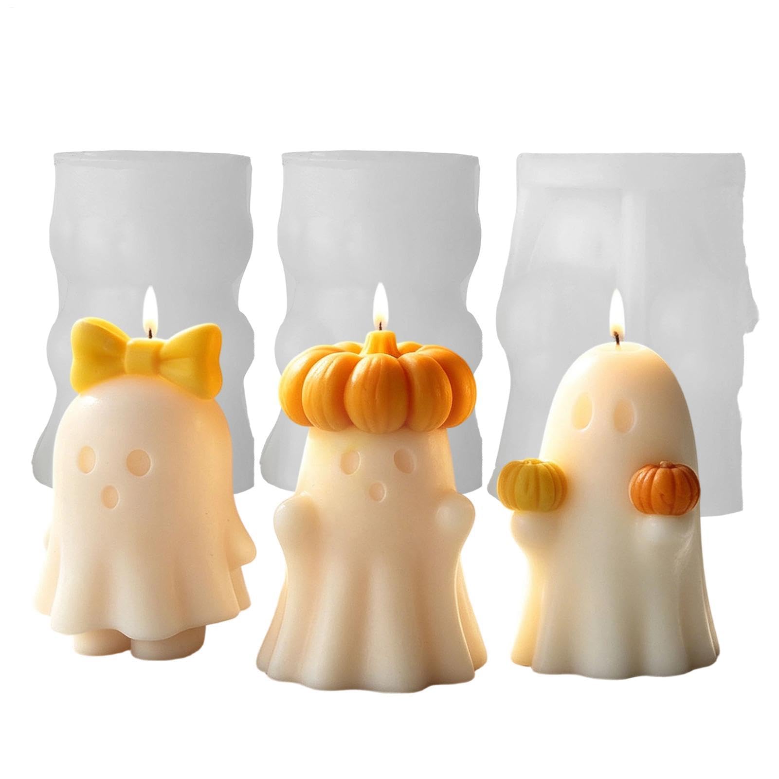 Moldes de velas terroríficas en silicona fundida antiadherente de 3 piezas
