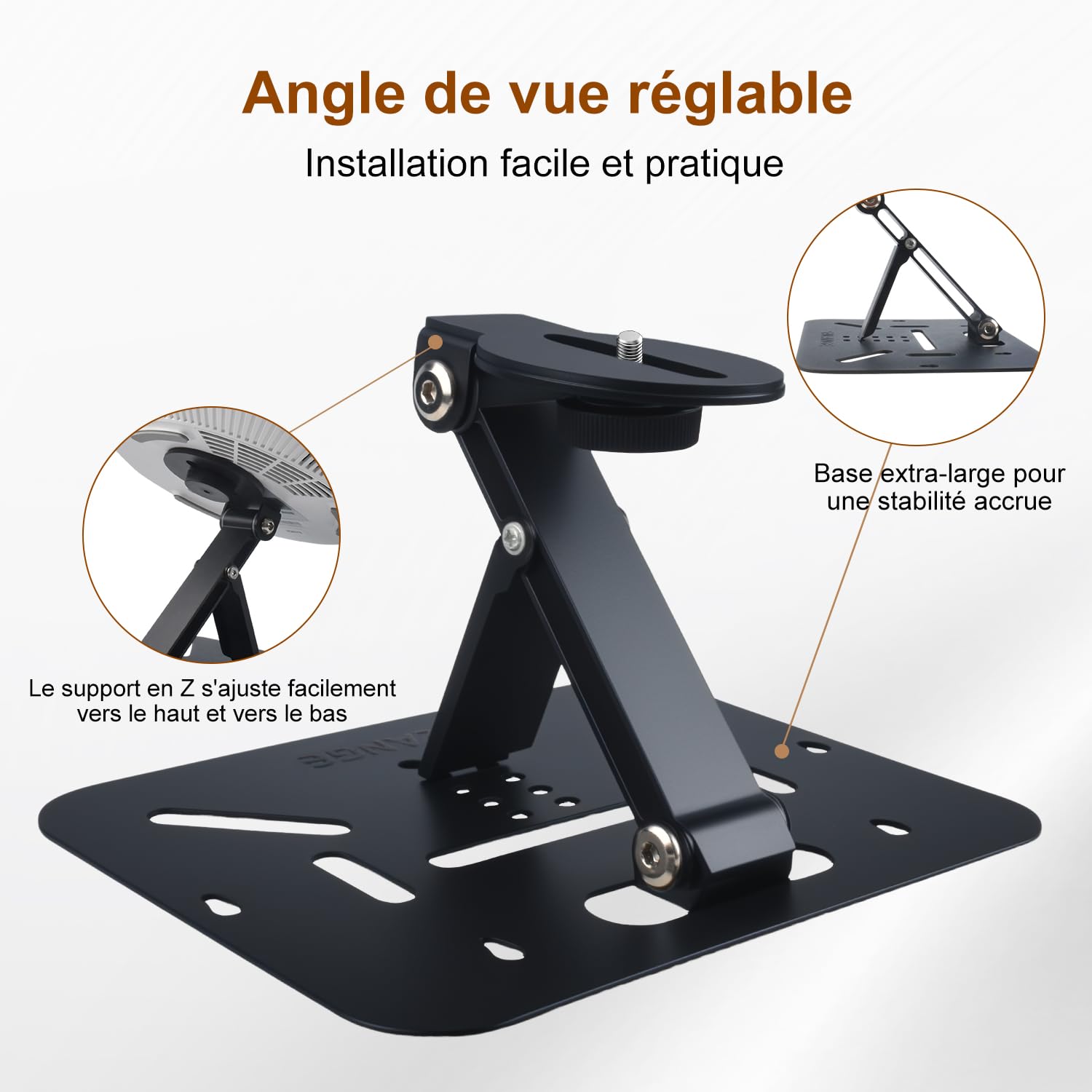 Salange Support de Videoprojecteur sur Pied Table, Rotation 360°, Compatible Projecteurs Filetage 1/4", Noir
