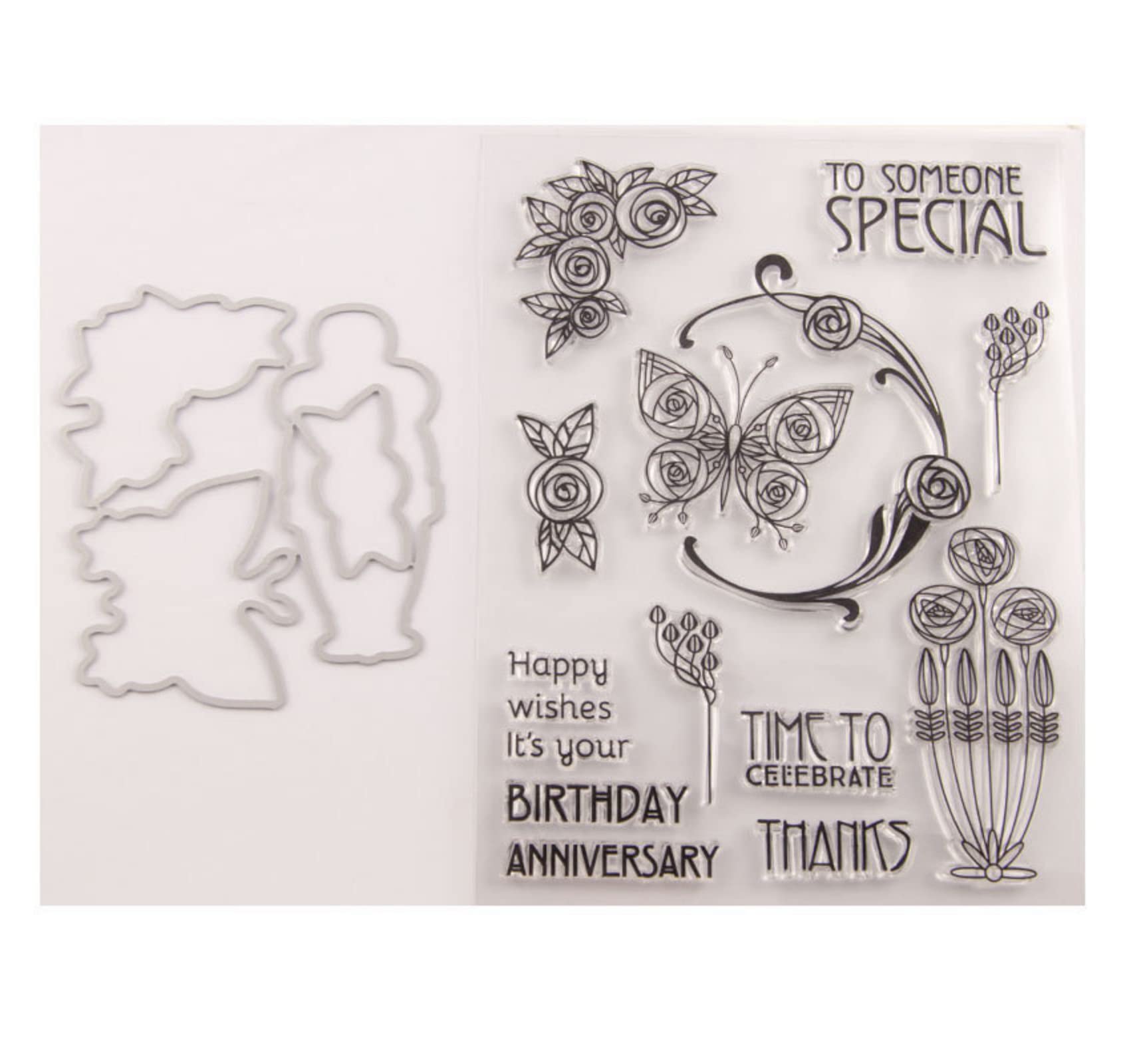 Matrices De Découpe Tampon Transparent Pour Halloween, Scrapbooking Pour Carte, Cadre De Gauage De Lune Argentée, Chat Exécutif Joue Du Fiddle