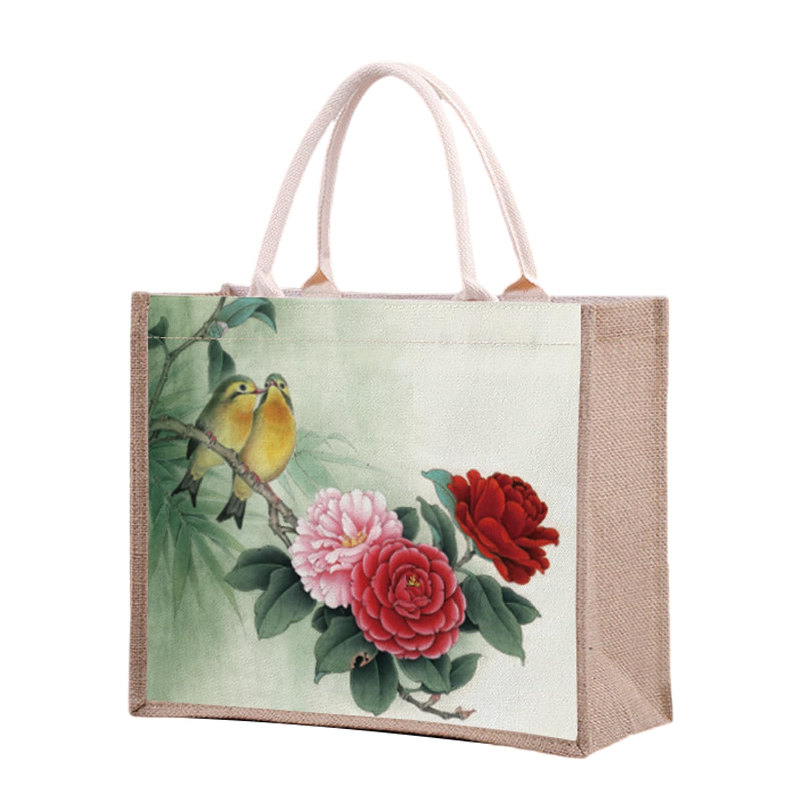 Enigmaire Hessian Shopping Bags,Jute Hessian Shopping Bag,Reusable Hessian Shopper Bag,Burlap Gift Tote With Handle,Jute Shopping Bag,Foldable,Water Resistant,For Daily Shopping,Travel,Picnic