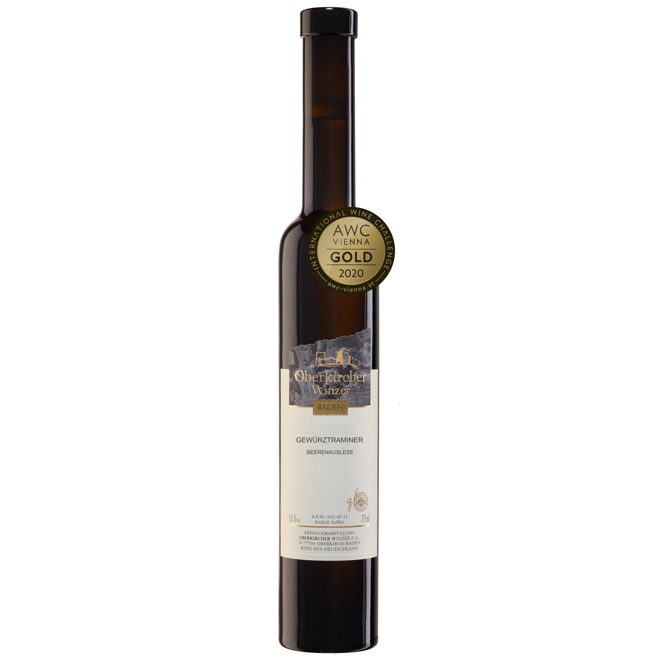 Oberkircher Winzer Gewürztraminer Beerenauslese - GOLD AWC Vienna - COLLECTION OBERKIRCH Exklusiv - ausgeprägte Fruchtsüße & viel Opulenz, Badischer Wein, Anbaugebiet Ortenau (1 x 0,375l)